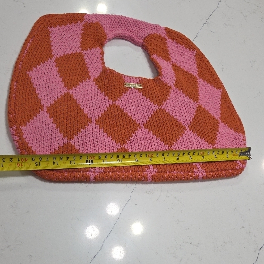 Kopari Pink and Orange Knit Hand Purse New Without Tag - Picture 3 of 4